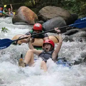 Private La Leona Waterfall + Private White Water River Tubing