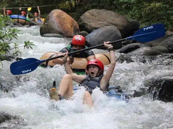 Private La Leona Waterfall + Private White Water River Tubing