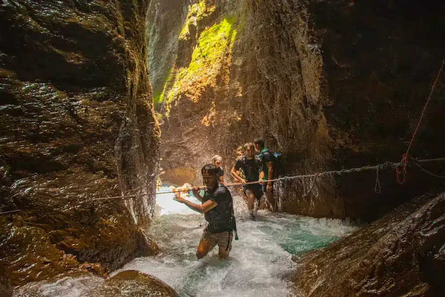 canyon swim to the hidden la leona waterfall in rincon de la vieja