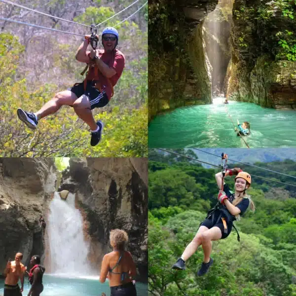 la leona waterfall and zip lining in one day trip